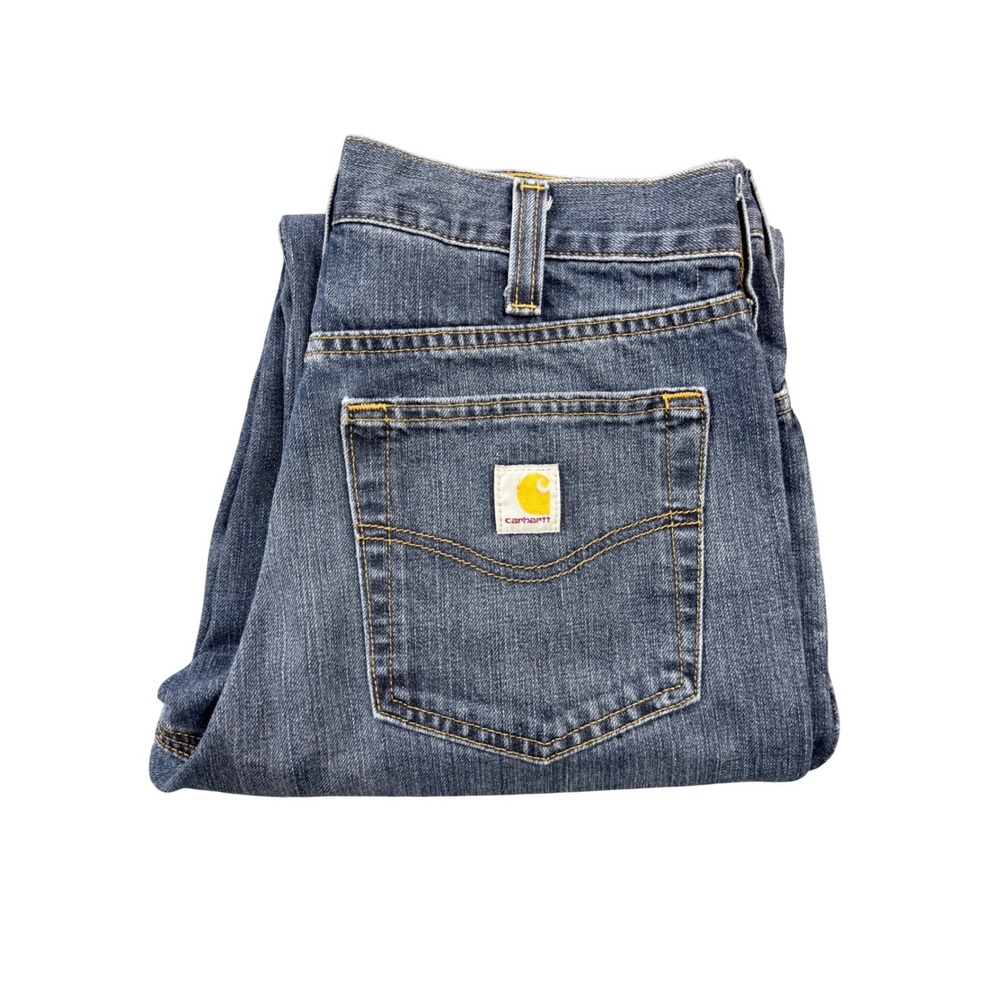 Carhartt Relaxed Fit Jeans Mens 32x32 Blue Denim Work Pants BD1483-M Medium Wash